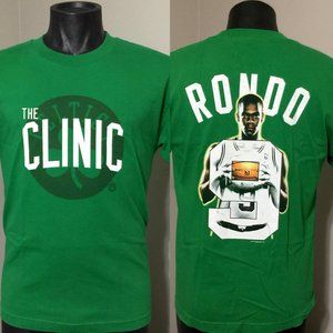 Boston Celtics Rajon Rondo T Shirt Kids XL The Clinic Majestic Tee